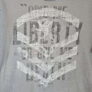 EXPRESS Liberty graphic tshirt gray mens medium